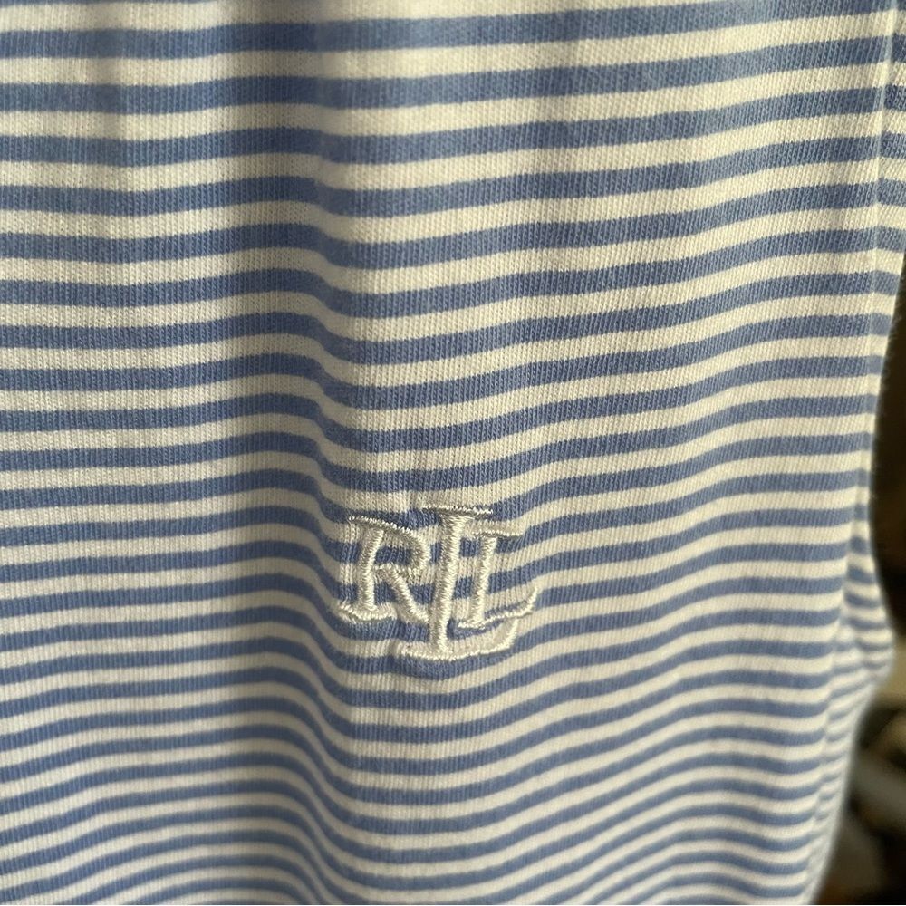 Lauren Ralph Lauren Sleeveless Blue/White Striped Nightgown Women's Size Medium - Picture 7 of 8